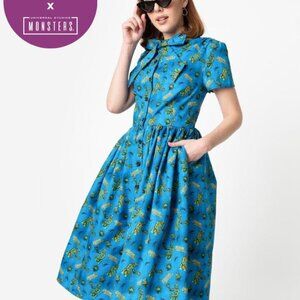 NWT Universal Monsters Unique Vintage 1950s Creature From The Black Lagoon Dress